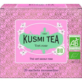 Kusmi tea th&eacute; vert Bio &agrave; la rose boite m&eacute;tal 100 grammes