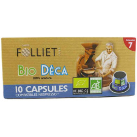 Bio D&eacute;ca Intensit&eacute; 7 - Capsules compatibles Nespresso - Caf&eacute; FOLLIET