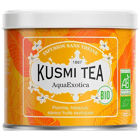 Kusmi Tea Aqua Exotica Lov Organic eau de fruits exotique boite métal