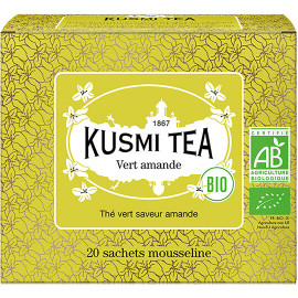 Kusmi Tea Th&eacute; vert Amande Bio boite 100 grammes