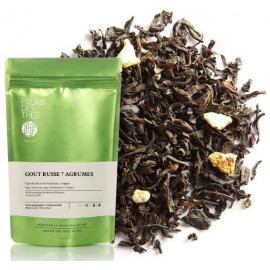 Palais des th&eacute;s - Gout Russe 7 Agrumes - Th&eacute; Noir Visuel feuille